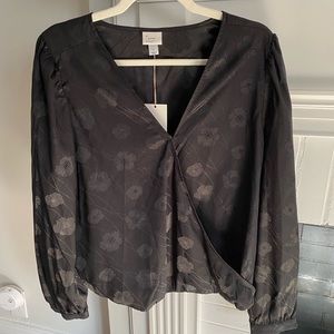 A New Day Floral Wrap Print Top